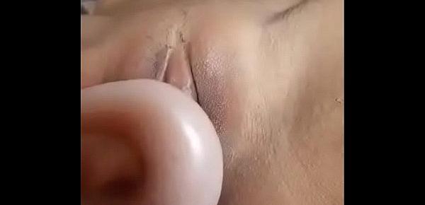  Stuffing girlfriend with buttplug and dildo. Good girl!